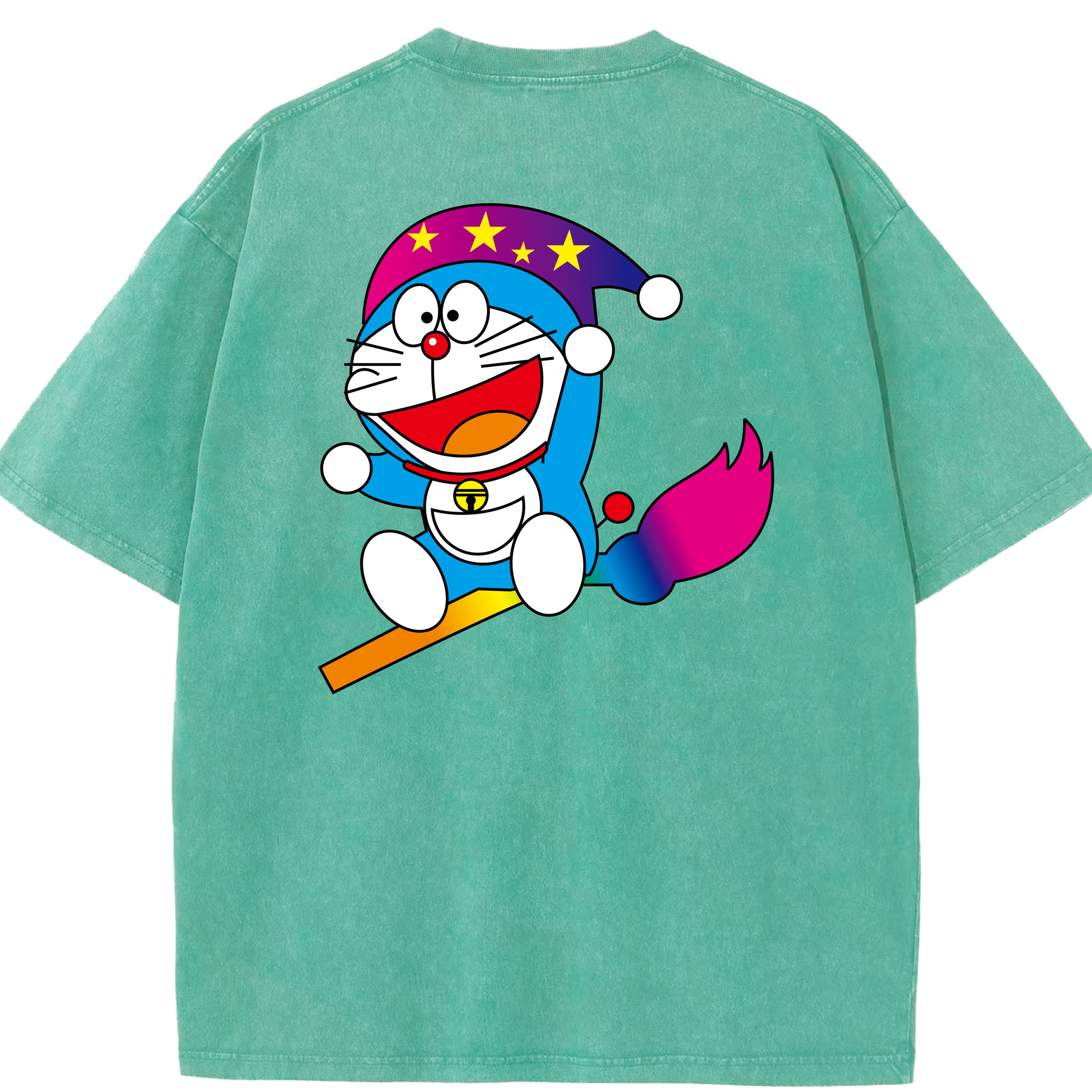 （画像用） ドラえもん Doraemon 綿100% ヴィンテージ風 半袖Tシャツ（背面プリント）